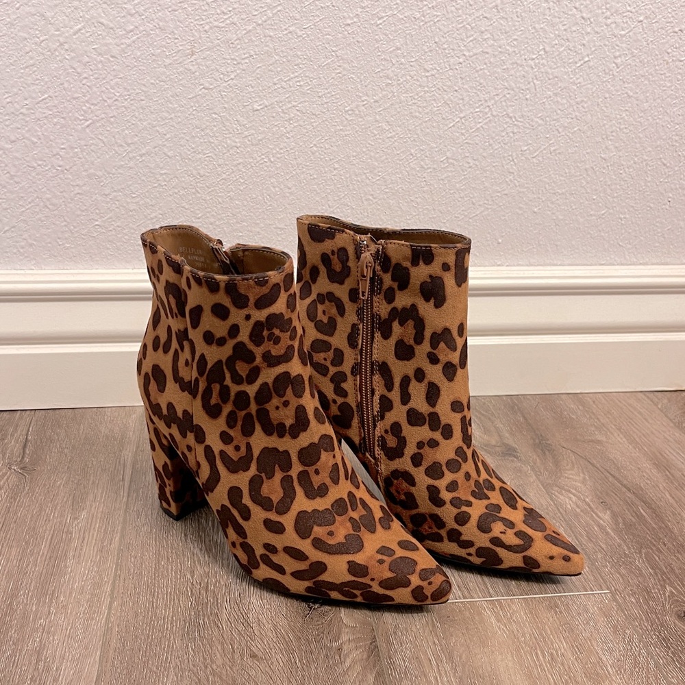 Cheetah print booties